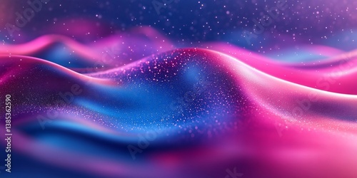 Neon colors flow, grainy texture effect, purple pink blue color gradient background blurred futuristic banner design, Generative AI