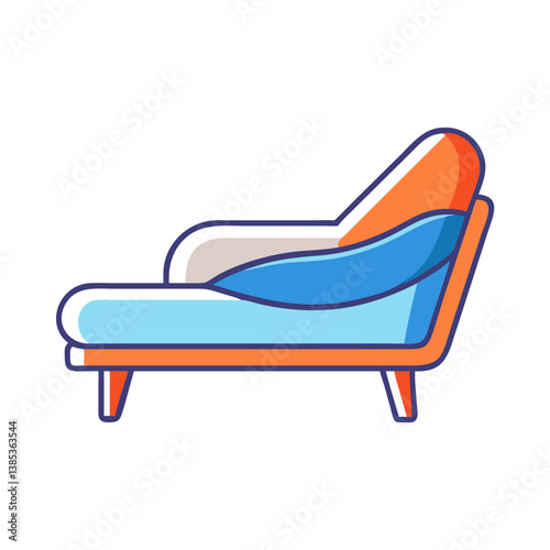Stylish chaise lounge couch vector illustration for modern living room furniture design and relaxation area