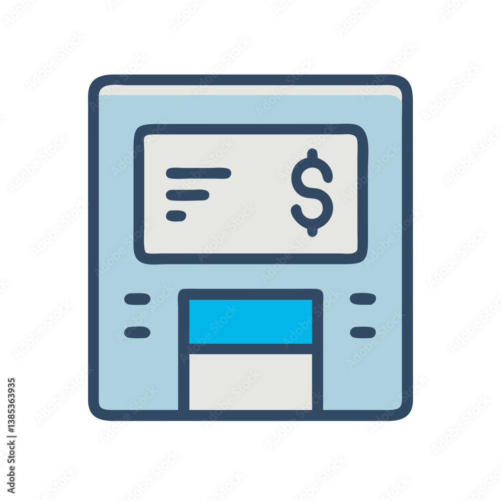 Fototapeta premium Realistic ATM Machine Icon