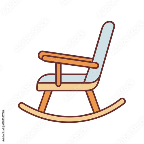 Illustration of rocking chair furniture for nursery room and living room interior design and home decor ideas
