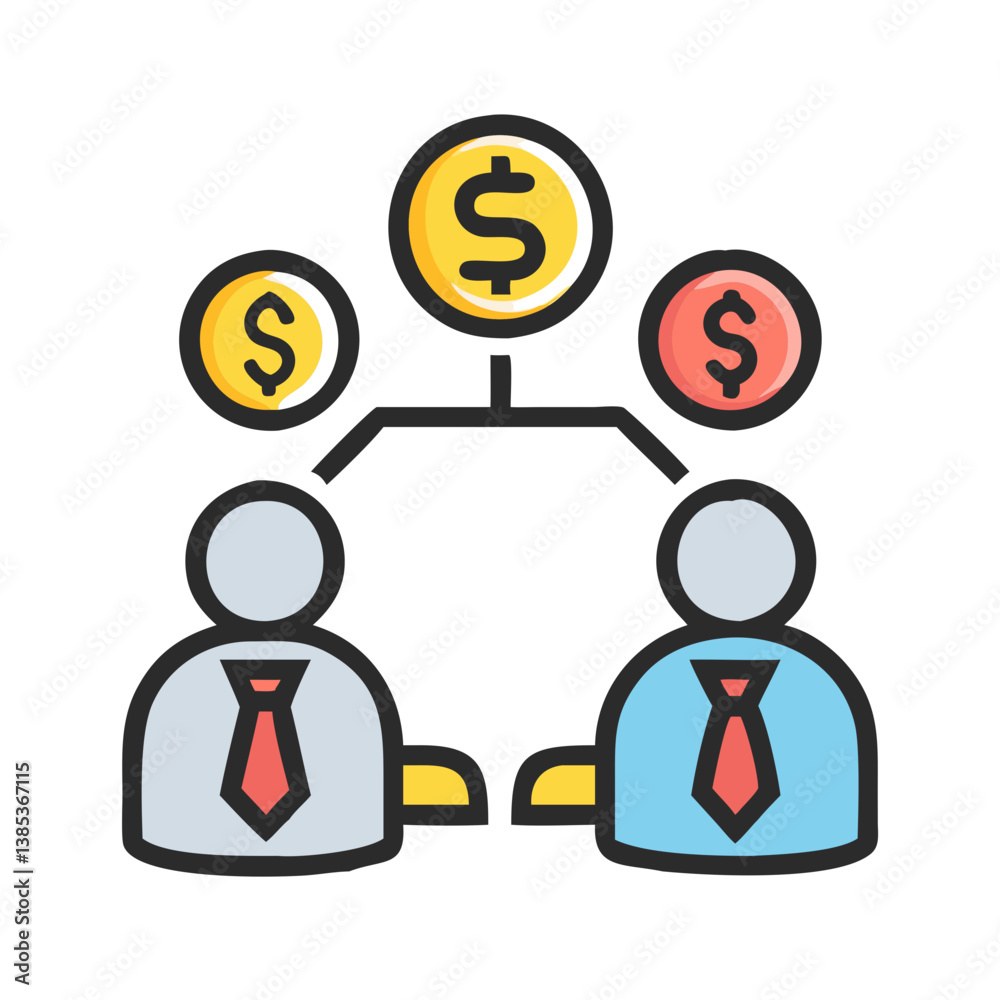 Modern Business Collaboration Icon Modern Business Collaboration Icon