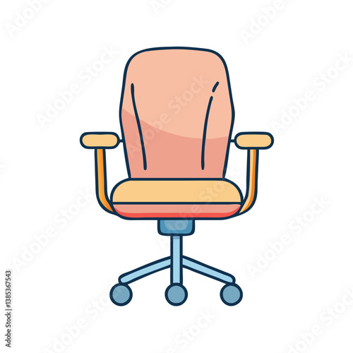 Ergonomic office chair illustration for work from home setup and comfortable seating solutions design