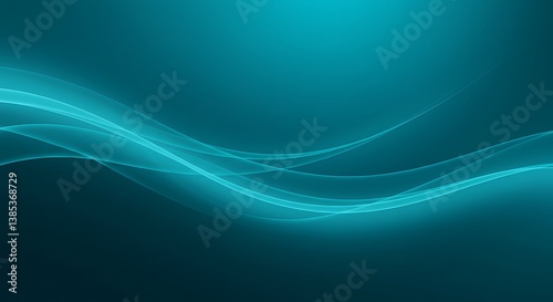 Serene teal waves flowing across a tranquil digital canvas, evoking calm and peace with soft, glowing light.