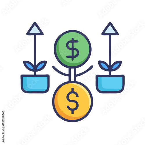  Dynamic Business Dividend Icon