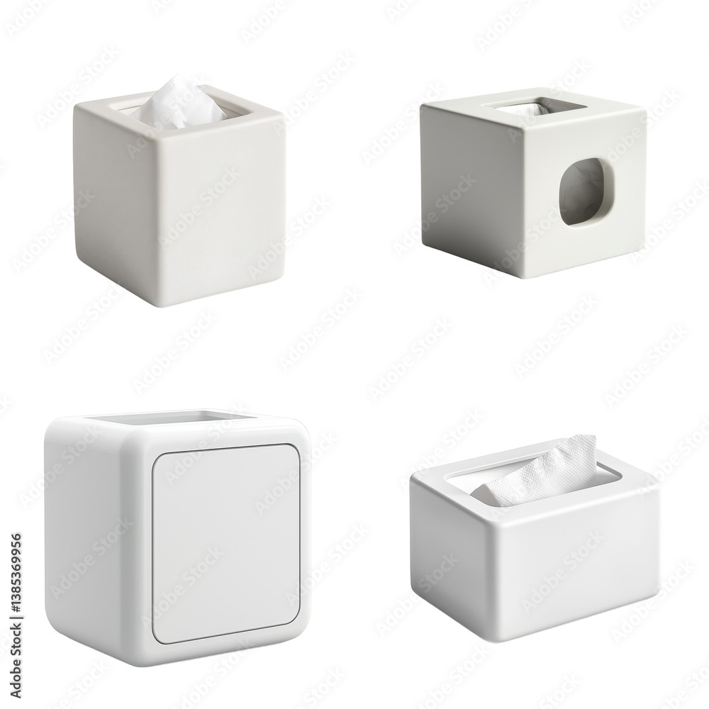 Fototapeta premium Minimalist White Tissue Box Cover