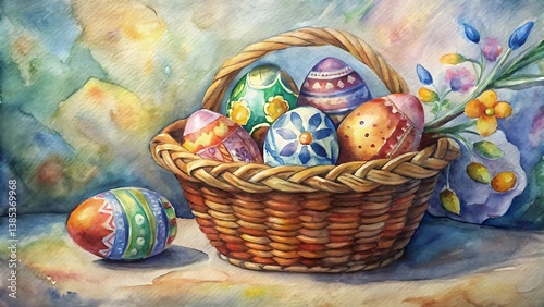 Easter Eggs in Basket