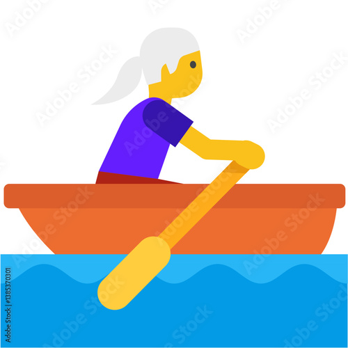 Woman Rowing Boat
