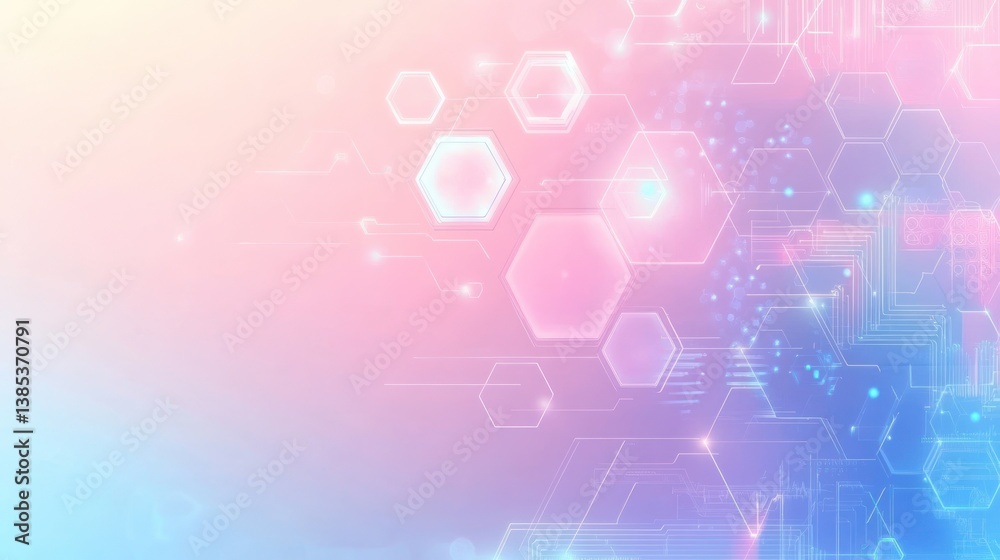 Abstract technological hexagons background