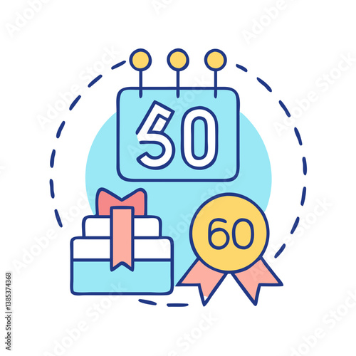  Key Business Milestone Celebration Icon