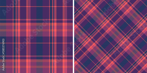 Vector fabric textile of pattern seamless check with a tartan plaid background texture. Set in halloween colors. Oktoberfest design clothing.