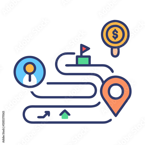  Dynamic Business Roadmap Icon