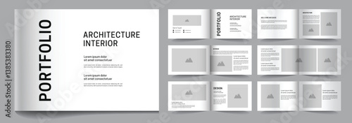 Landscape interior and architecture portfolio template design, portfolio, landscape brochure, brochure,