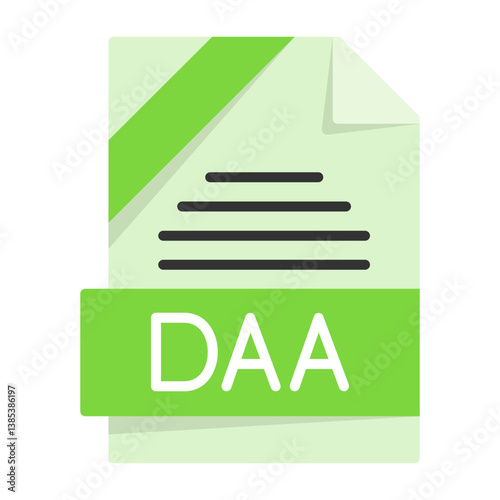DAA File Format Flat Style Icon