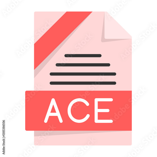 ACE File Format Flat Style Icon