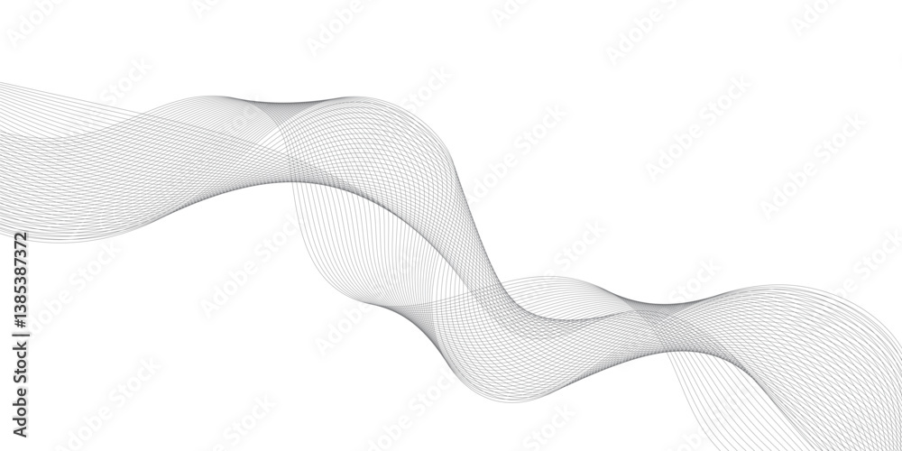 Fototapeta premium Abstract Grey and White Light Waves: A Captivating Visual Journey of Fluid Motion and Dynamic Flow, Ideal for Modern Art, Music, and Cutting-Edge Technology Designs
