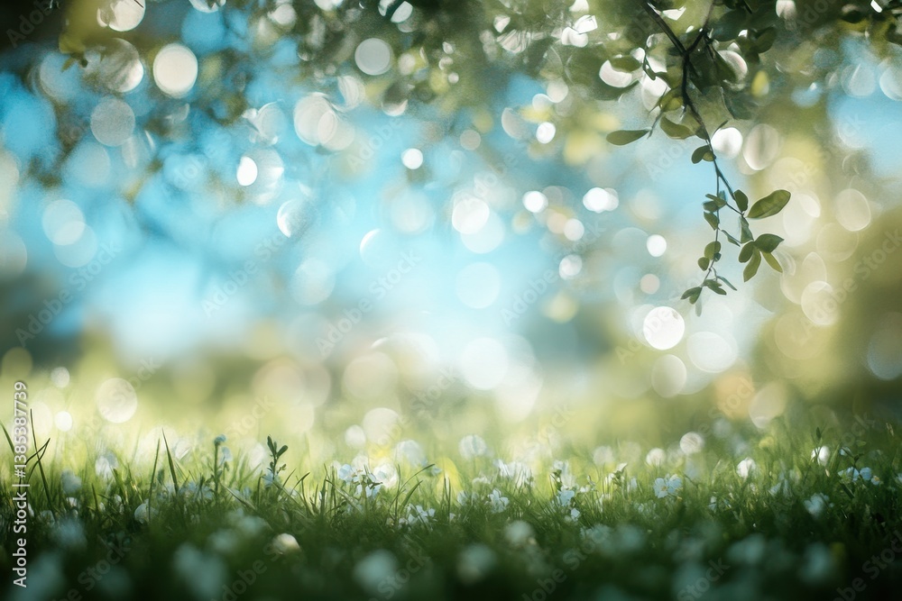 Obraz premium A beautiful sunny day reveals a field with green grass