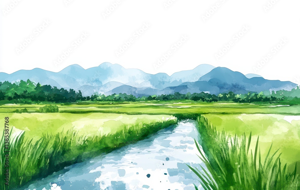 Fototapeta premium landscape with lake