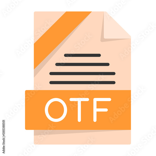 OTF File Format Flat Style Icon