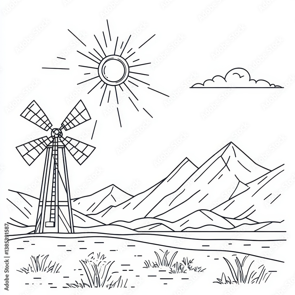 Fototapeta premium wind mill and windmill