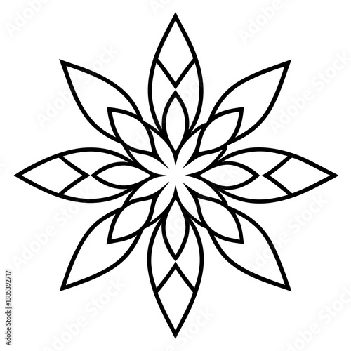 Herbal medicine leaf mandala line art vector illustration