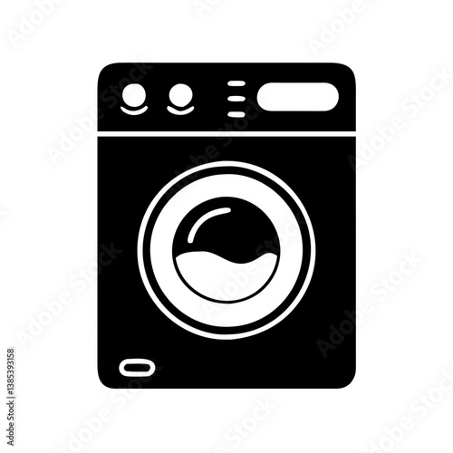washing machine icon, washing machine silhouette vector illustration-simple silhouette illustration of washing machine, perfect for washing machine logos and icons