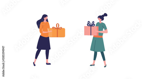 A sleek and minimalist vector graphic design showcasing a gift box icon, perfect for various occasions such as birthdays, holidays, and celebrations. 