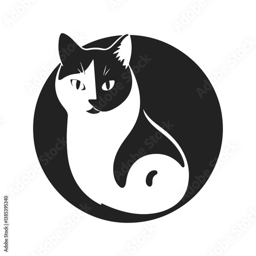 Wallpaper Mural Cat logo in modern style. Cat face, feline head, animal emblem, pet icon, domestic cat design Torontodigital.ca