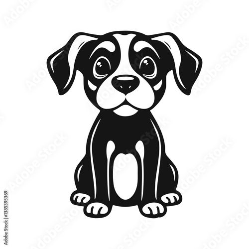 Dog cartoon, puppy icon, happy dog, adorable animal vector illustration