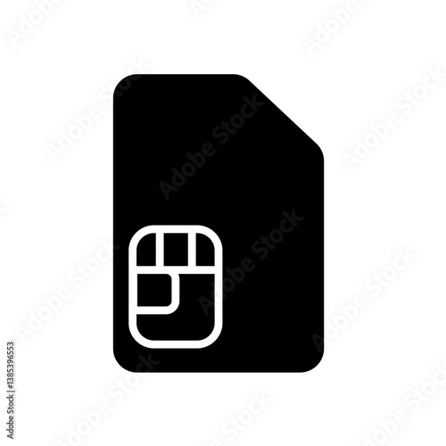 Mobile SIM Card, memory card - vector icon