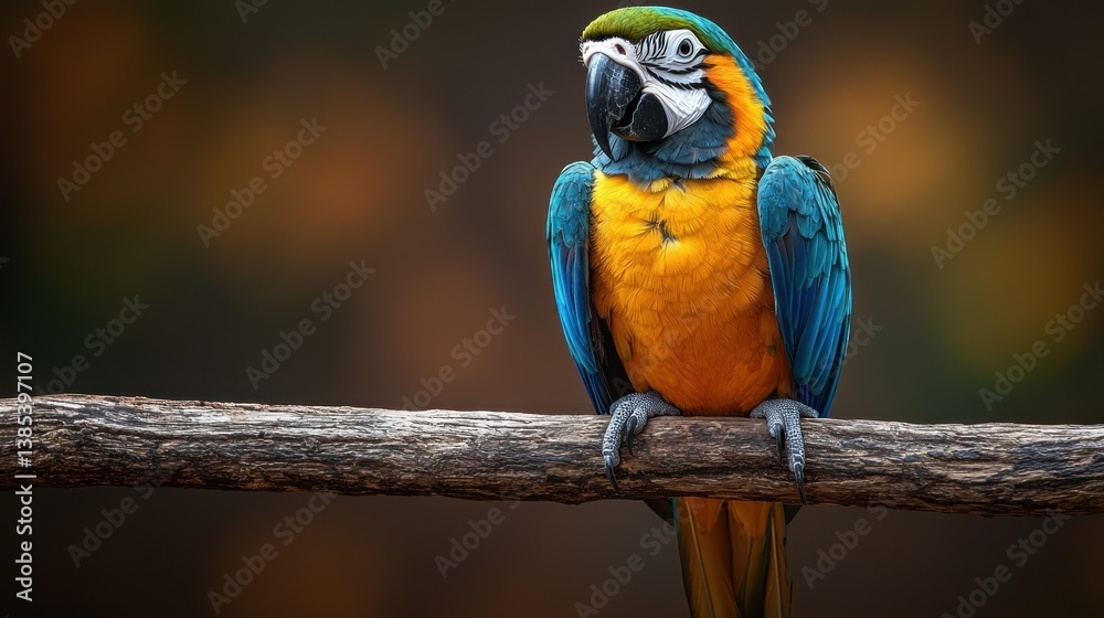 Obraz premium Blue-and-gold Macaw Perched on Branch