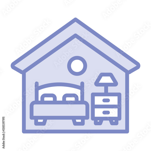 Accommodations duotone line icon, vector, pixel perfect, illustrator file 
