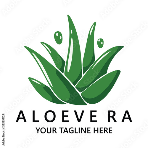 Aloe vera plant logo drop vector design. Aloe vera gel logo icon
