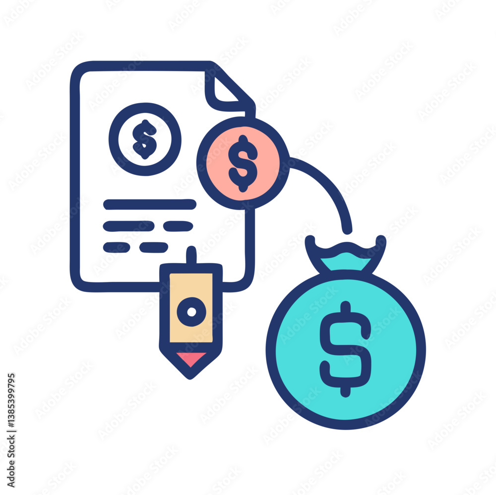 Debt Collection Visual Icon Debt Collection Visual Icon