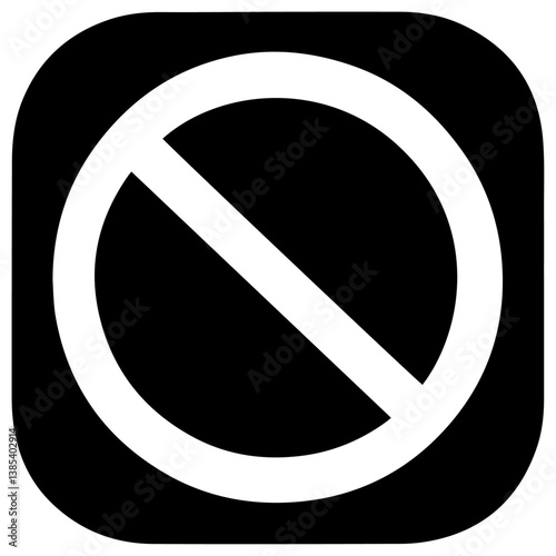 Black square stop button icon on a white background, vector image.
