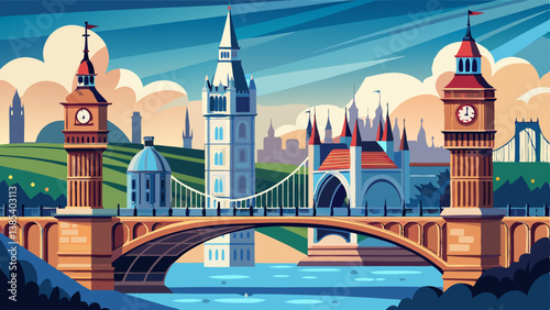 Bridge across a river, Big Ben, Houses of Parliament, Westminster Bridge, London, England