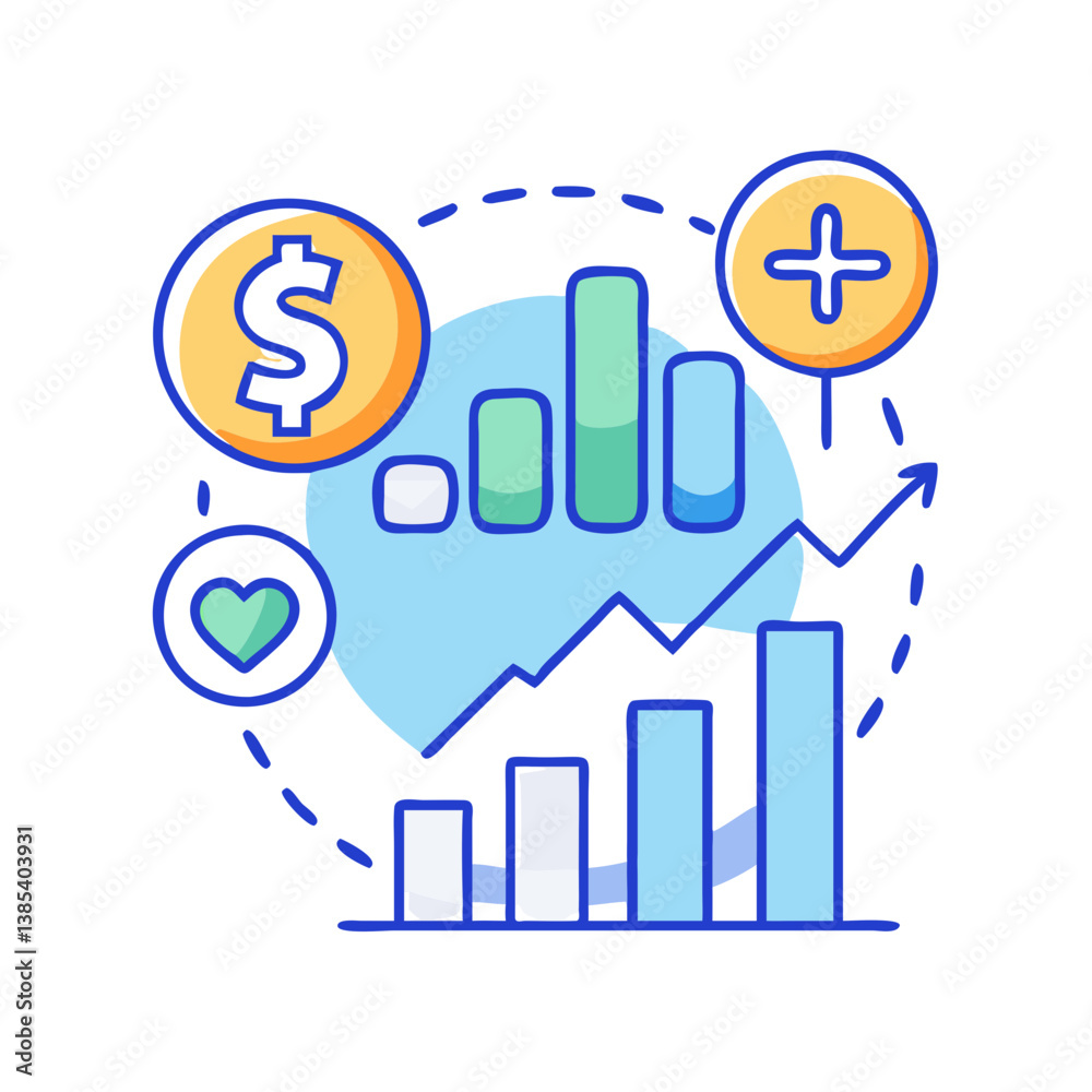 Key Economic Health Metrics Icon Key Economic Health Metrics Icon