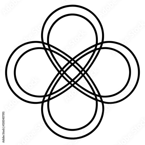 Infinity symbol incorporated into mandala line art vector illustration 