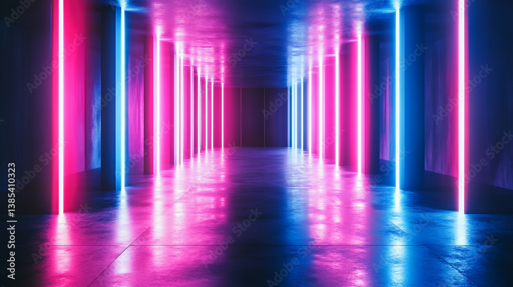 High-Tech Neon Grid with Cyberpunk Vibes High-Tech Neon Grid with Cyberpunk Vibes