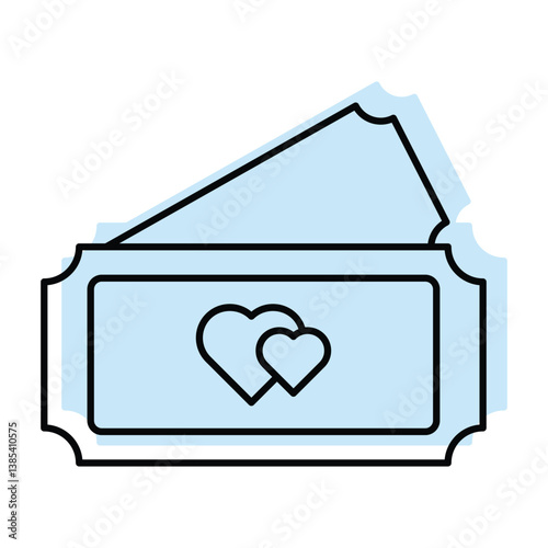 Ticket color shadow thinline icon, vector, pixel perfect, illustrator file 

