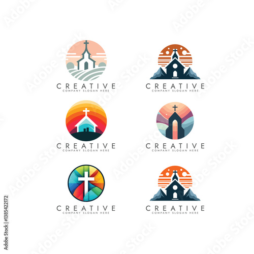 Creative Church Logo Collection vector Design