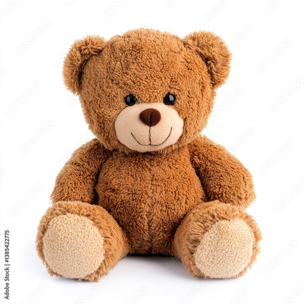 Fototapeta premium Cute brown teddy bear plush toy for children, cozy comfort, perfect Christmas or birthday gift for kids' joyful moments