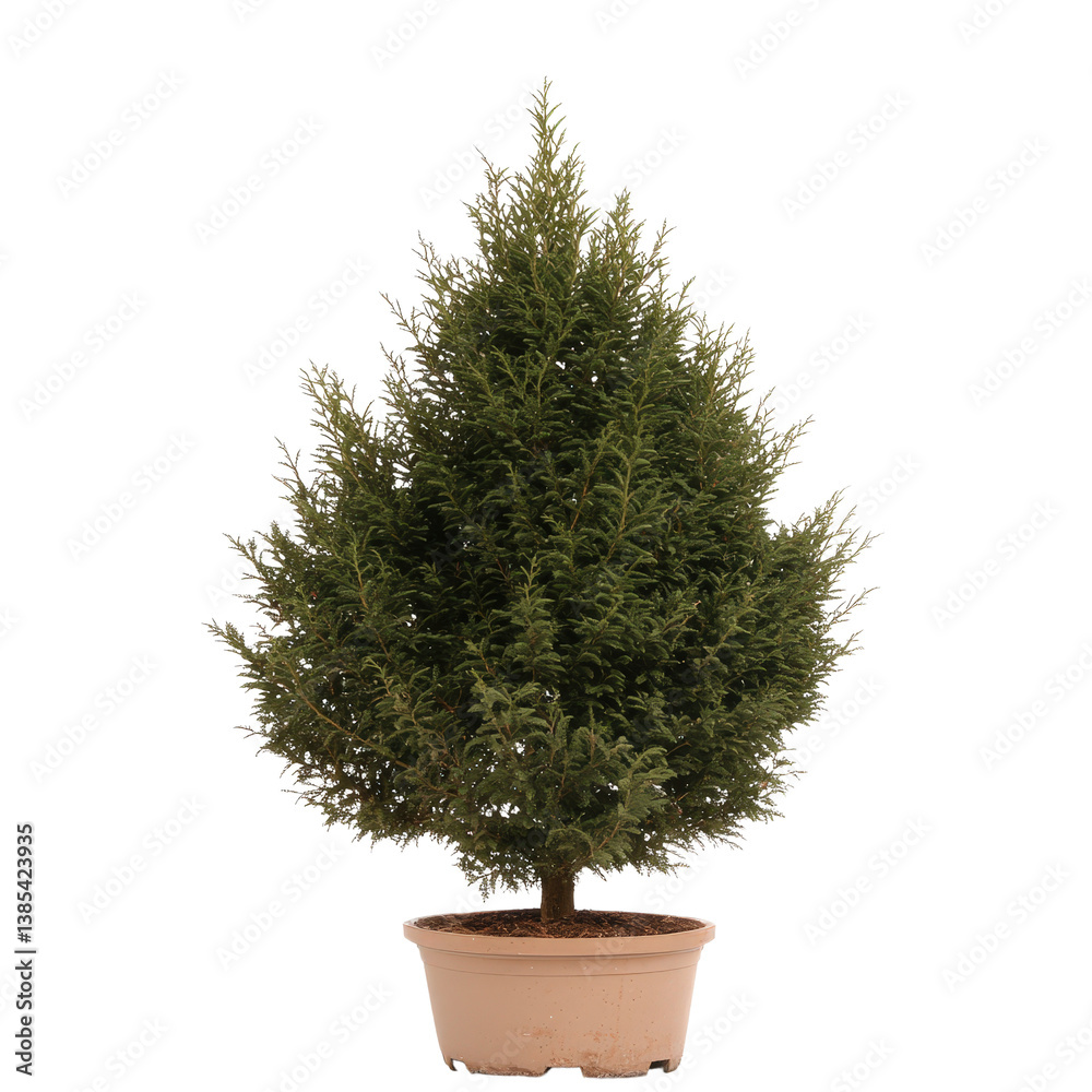 Fototapeta premium Green Potted Tree with Dense Foliage Ideal for Indoor and Outdoor Decoration and Landscaping
