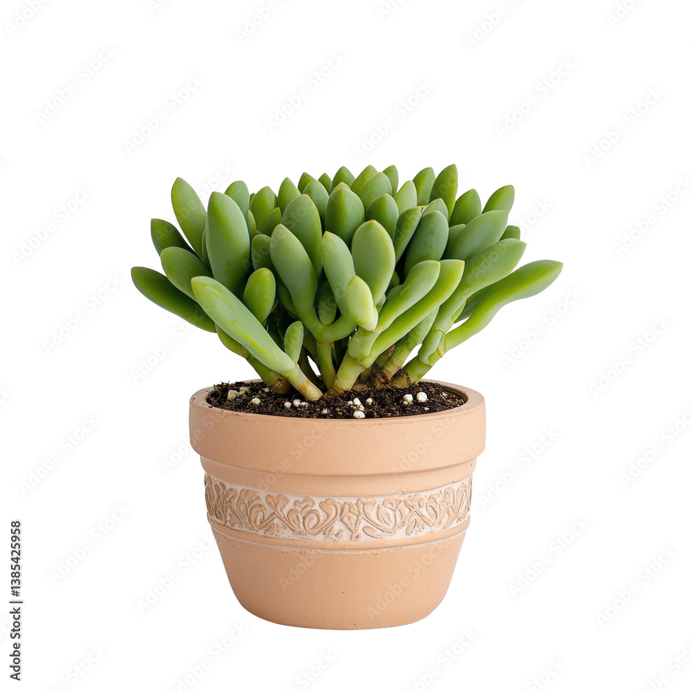 Obraz premium Lush Green Succulent Plant in Terracotta Pot Perfect for Indoor Decoration and Gardening Enthusiasts
