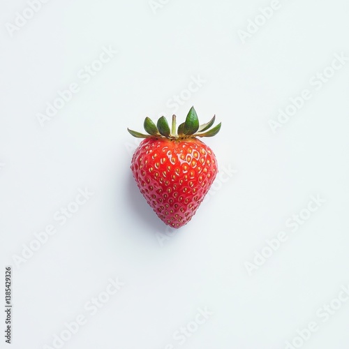 Wallpaper Mural A single strawberry in close-up, isolated on a white background. Featuring freshness and vibrancy Torontodigital.ca