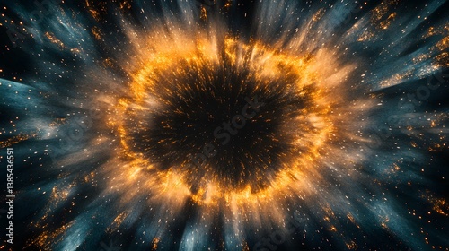 A spectacular fireworks display with reflections on the smooth ice of a frozen lake