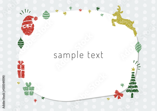手描きのクリスマスモチーフのフレーム