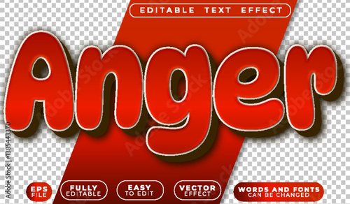 Anger Hot Red Fire Fully Editable Vector Text File