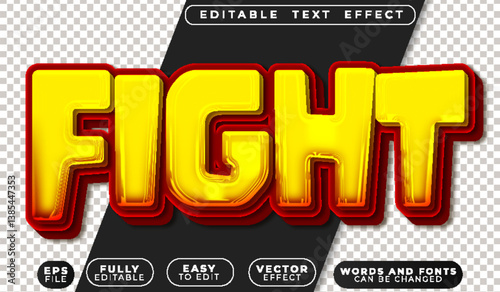 Fight Game Combat Cartoon Fully Editable Vector Text File