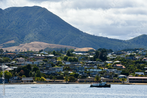 View at the lake front of Taupo on New Zealand