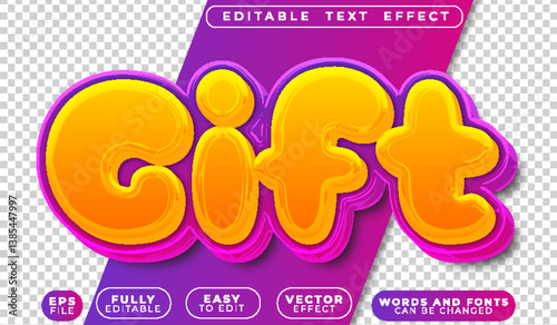 Gift Surprise Cartoon Fully Editable Vector Text File